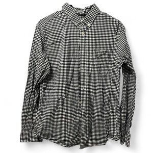 Goodfellow & Co Men's Black & White Checkered Long Sleeve Button Up Shirt Medium